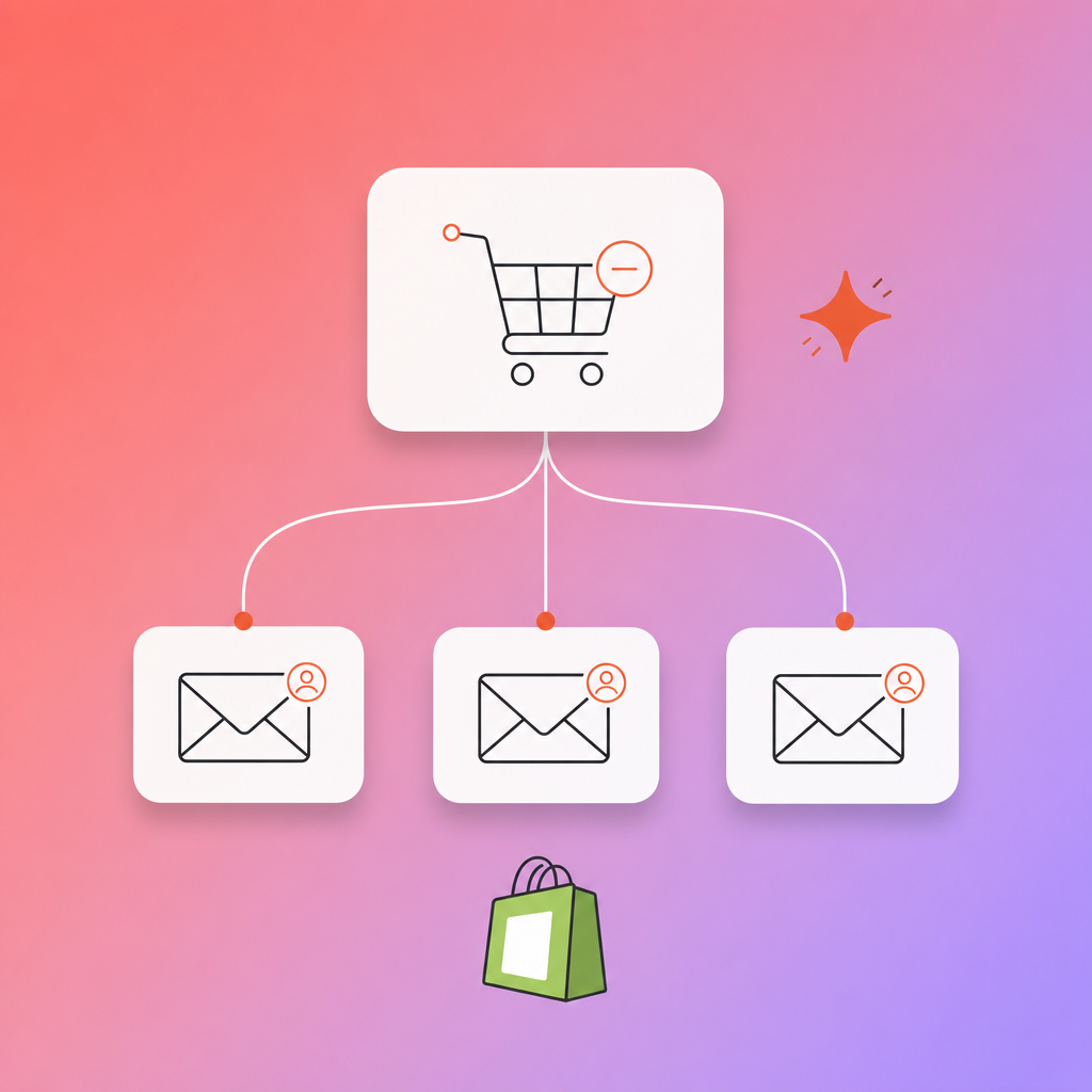 AI cart recovery workflow showing Shopify connected to Klaviyo via ChatGPT for personalised email automation