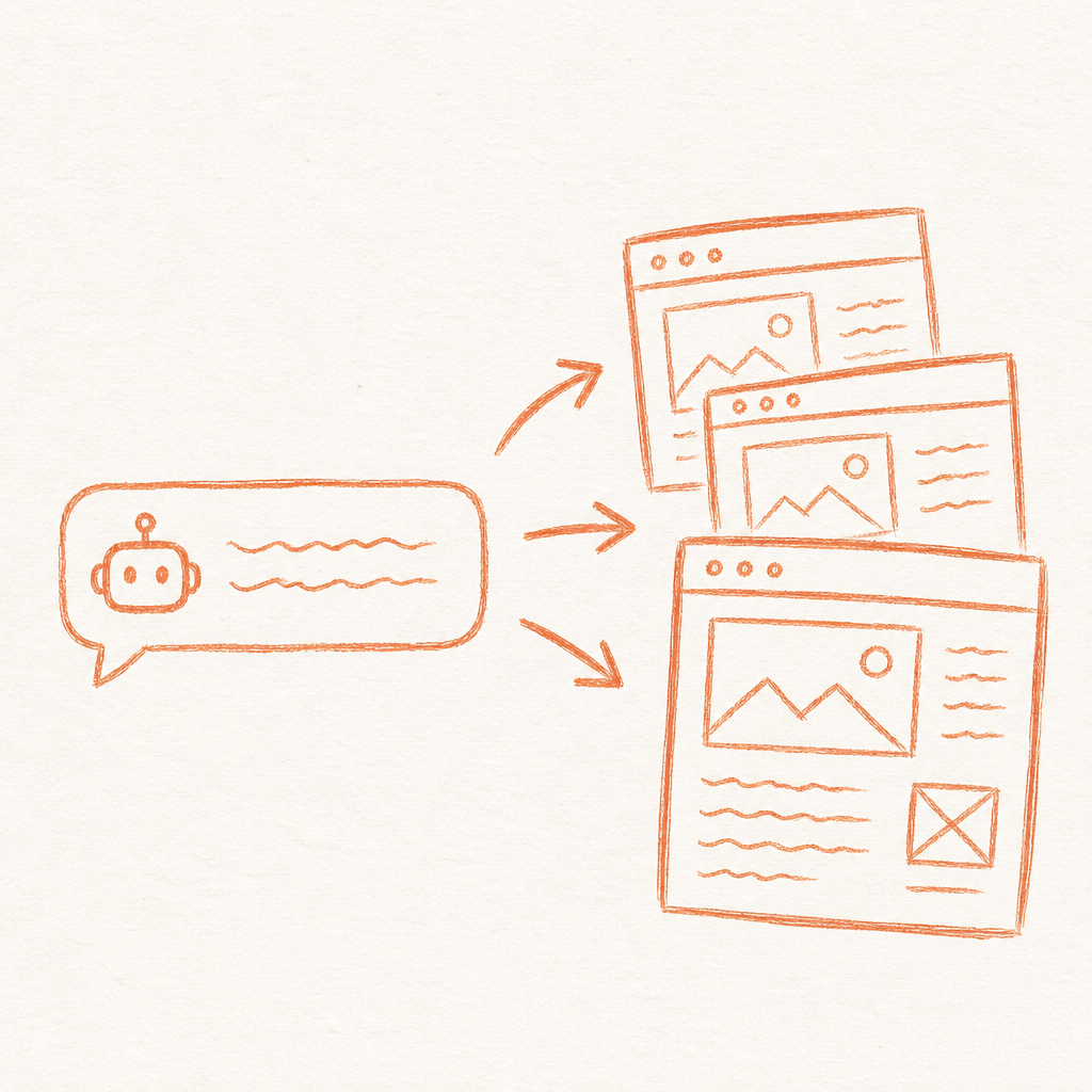 AI agent generating website pages