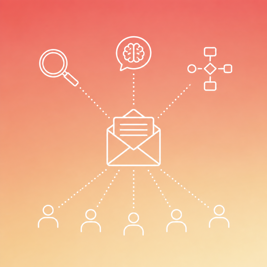AI cold email personalisation pipeline showing Claude, Hunter.io, and n8n connected for B2B lead outreach