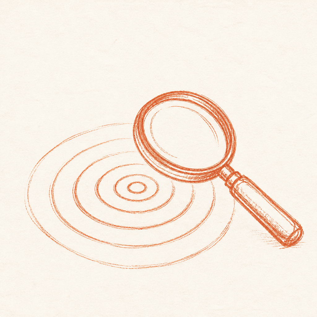 Deepsearch magnifying glass illustration