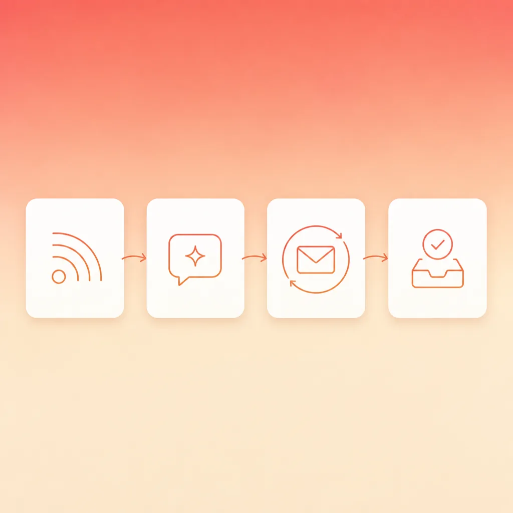 Newsletter automation workflow: RSS feed, ChatGPT draft, ActiveCampaign send